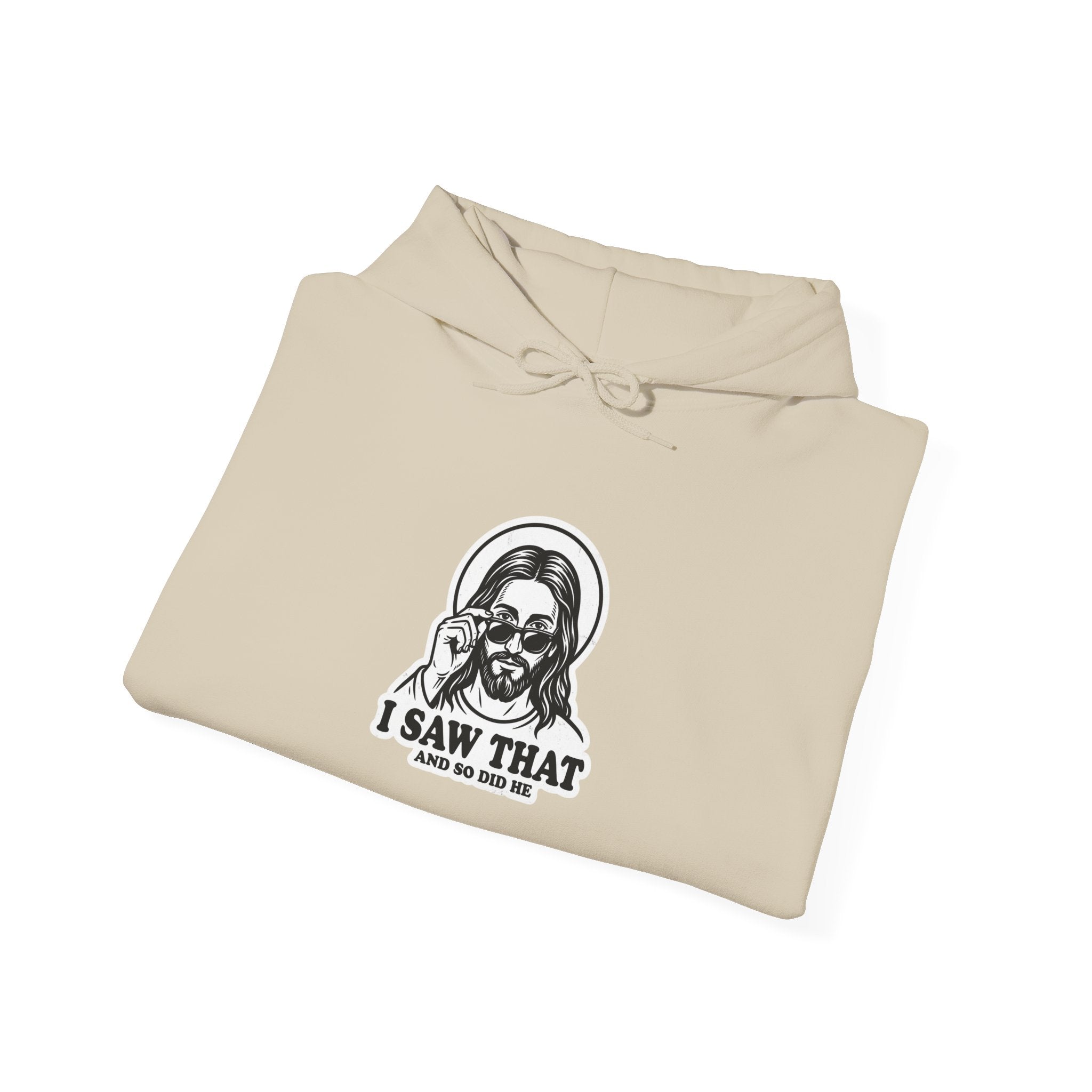 I Saw That Hoodie | Christian Meme, Vintage Jesus Graphic, Retro Camp Tee Style