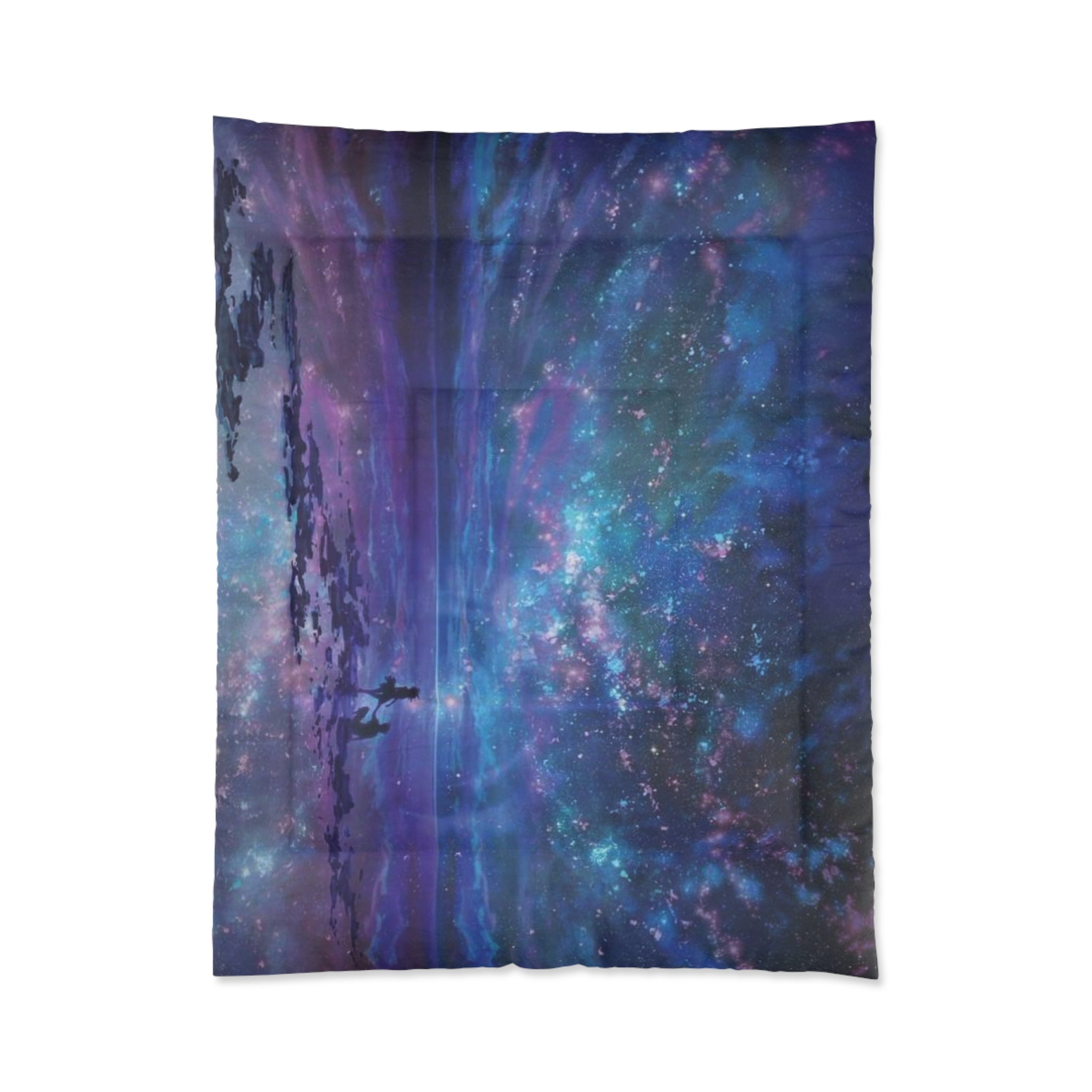 Galaxy Night Sky Comforter - Purple Blue Space Duvet