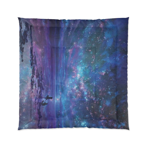 Galaxy Night Sky Comforter - Purple Blue Space Duvet
