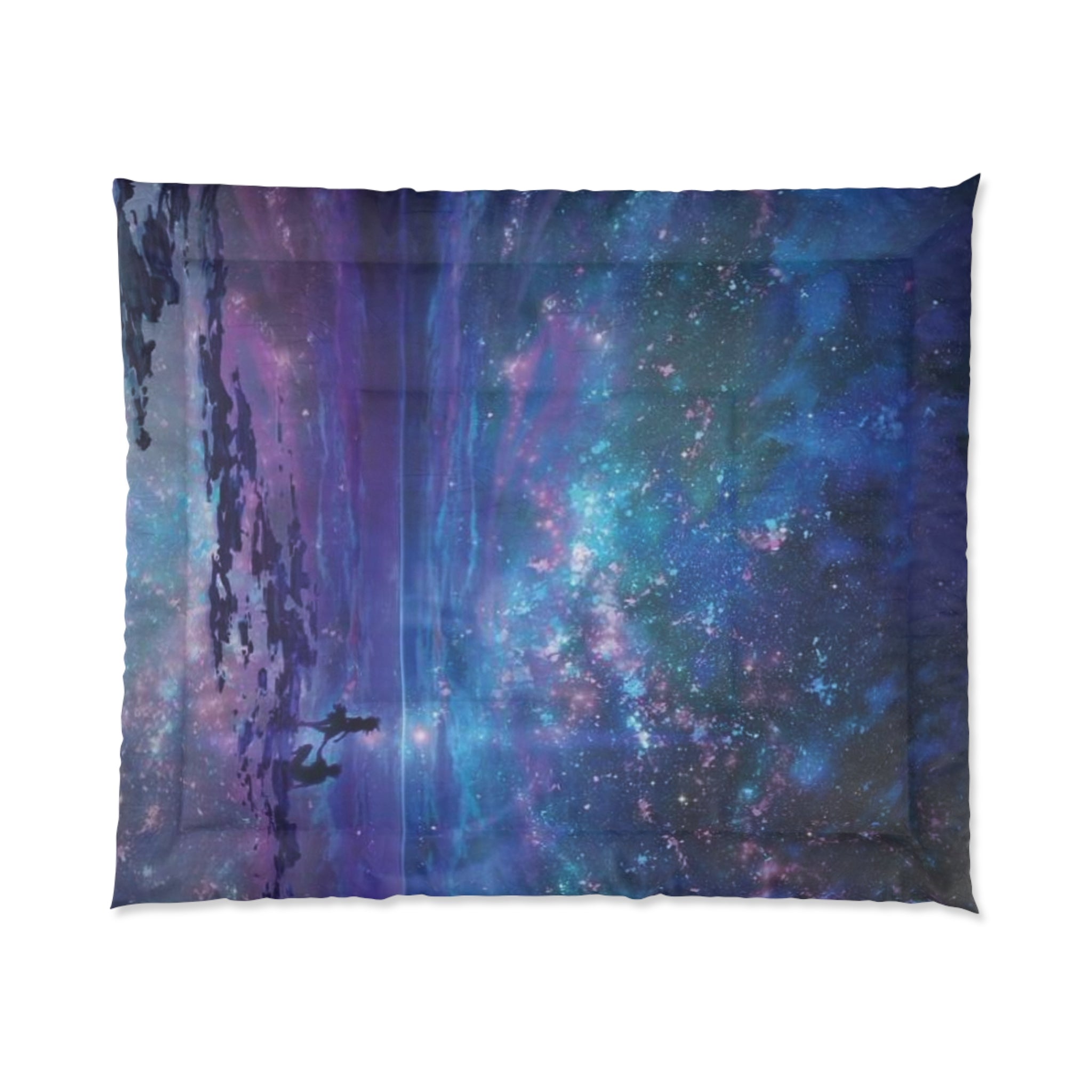 Galaxy Night Sky Comforter - Purple Blue Space Duvet