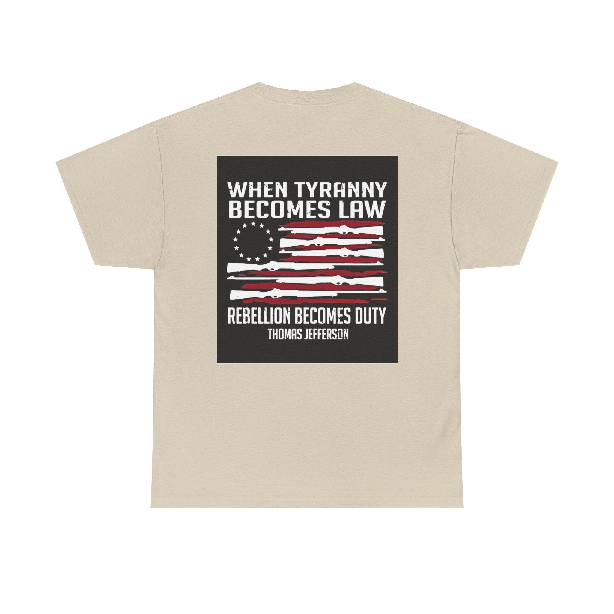 Graphic Tee — "Is America Great" with Back: "When Tyranny Becomes Law, Rebellion Becomes Duty" Patriotic T‑Shirt